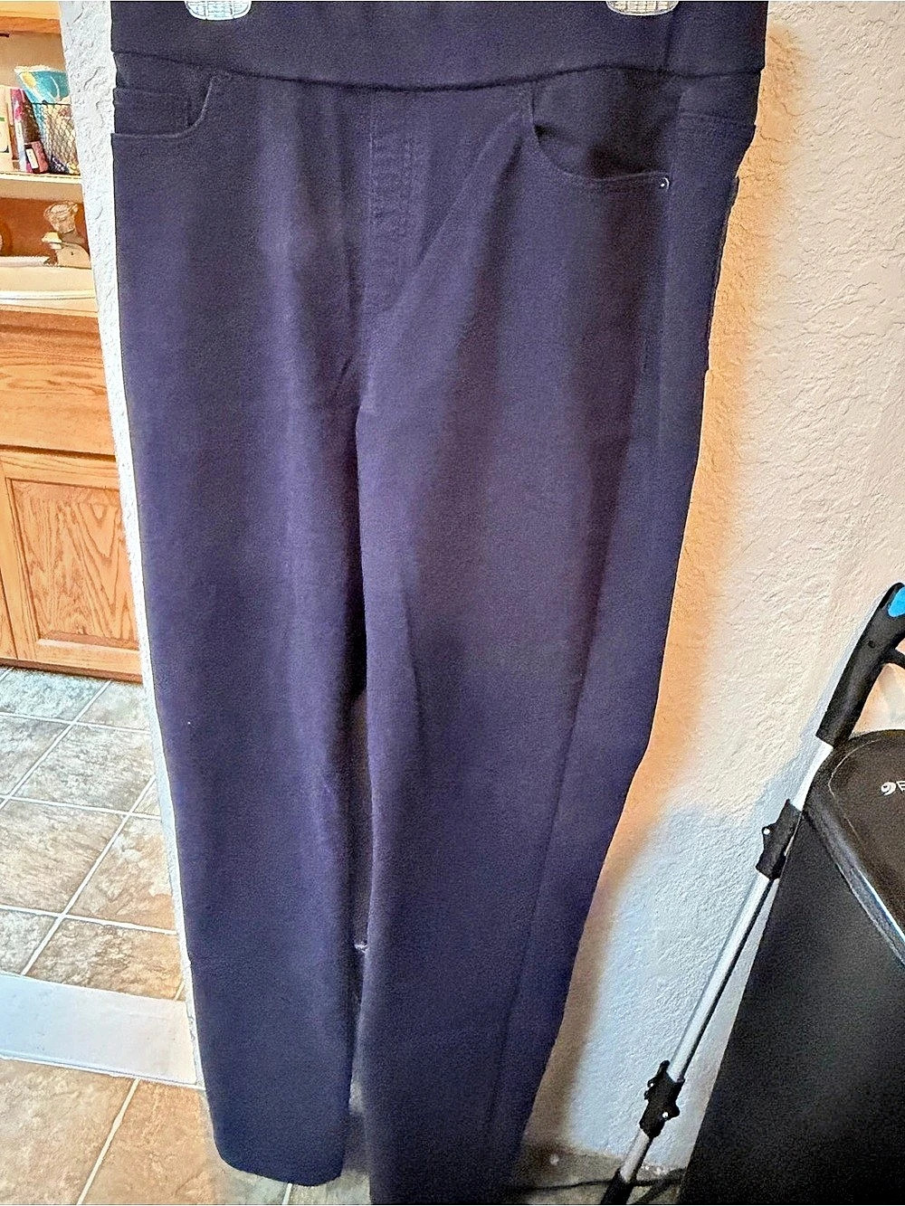 Liz Claiborne Amber Mid-Rise Straight-Leg Pull-On Pant Pants Blue 14 Tall